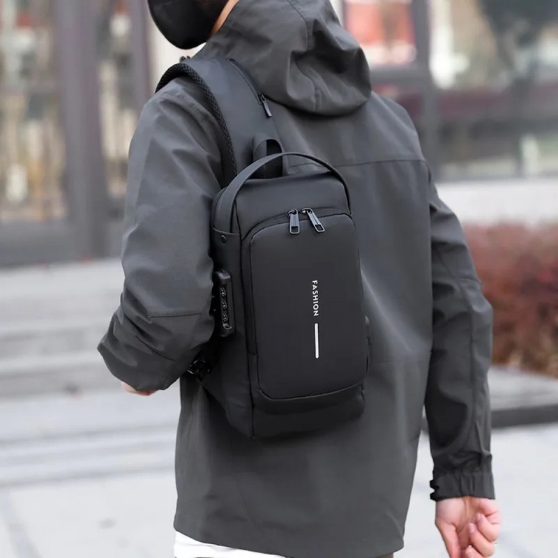 Men's Anti-Theft Chest Bag wit - Cycling To Work recension och pris