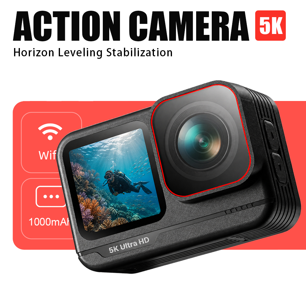 Dual Screen Action Camera 4K 5 - Commuting By Bike recension och pris