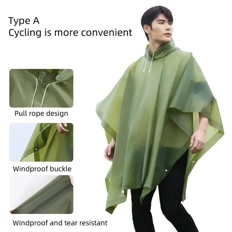 Reusable Raincoat with Drawstr - Commuting By Bike recension och pris